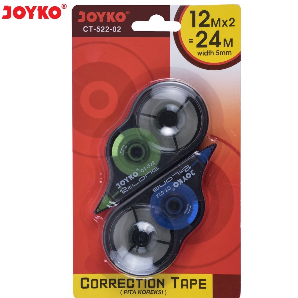 

QRNS0961 【Penjualan Terbaik】COD Correction Tape Pita Koreksi Joyko CT-522-02 1 Set 2 Pcs