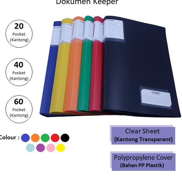 

✯ XX 5826 Map Plastik / Clear Holder / File Dokumen Keeper F4 Folio 20 40 60 Lembar Hombo PALING AMPUH✌️>>> ♡