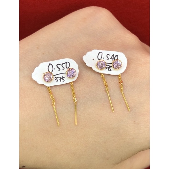 Murah Banget¯Anting panjang jarum permata warna emas asli 375/8k