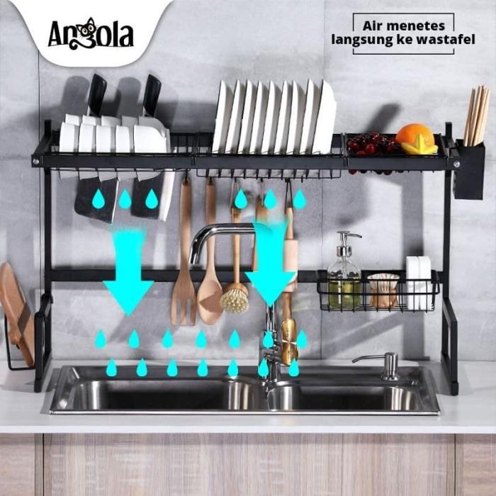 Angola Rak Piring Wastafel G01/G05 Stainless Rak Dapur Serbaguna