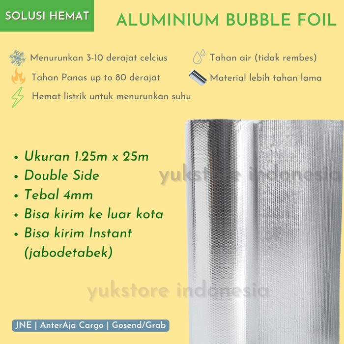 Aluminium Bubble Foil Insulasi Atap Alumunium Metalized Foil