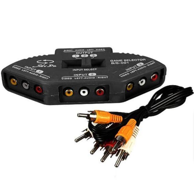 6,6 Av Switch 3 In 1 Av Rca Selector With Av Rca Cable