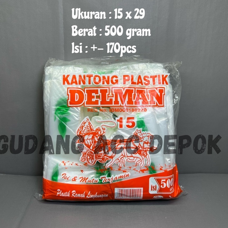 _ MR Kantong Plastik TRANSPARAN Belanja Ramah Lingkungan Delman 500gram ✩