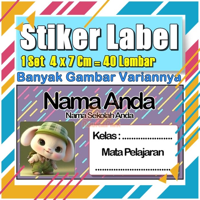 

Stiker Label Nama Buku Pelajaran Anak Karakter Hewan Lucu Cute Murah Sticker Kecil Banyak 20 Lembar Anime Vol-203