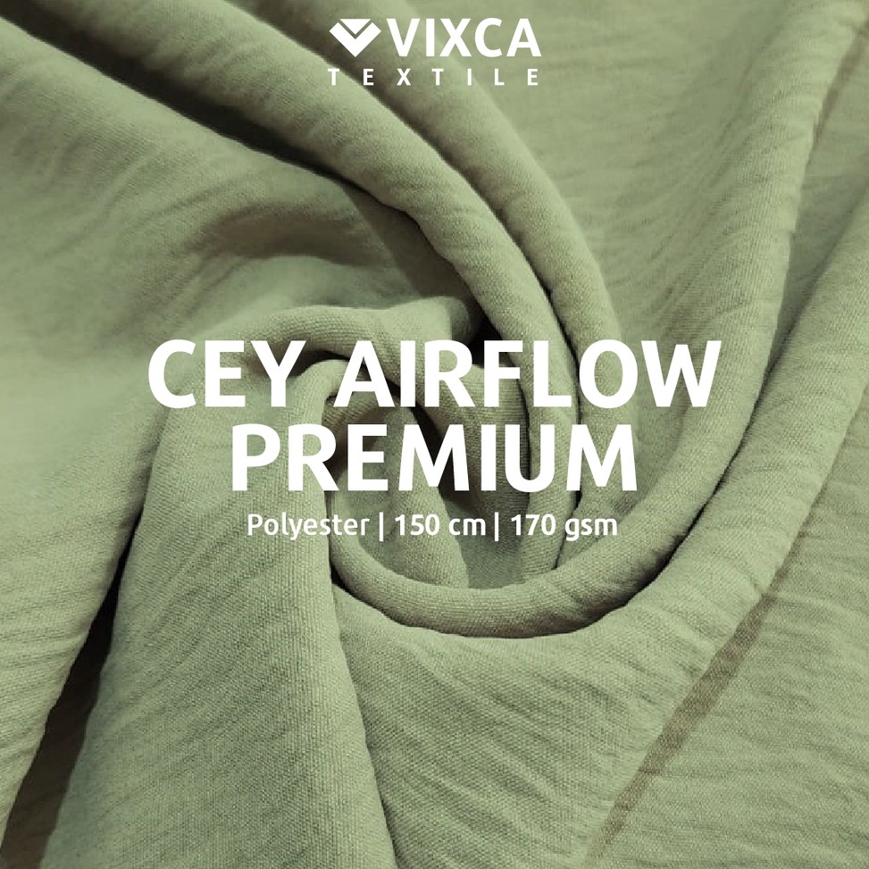 Klik PesanD8p3O [HARGA PER 0,5 M] Kain Bahan CEY Airflow Premium Lebar 150 cm Crinkle Cringkel Crinc