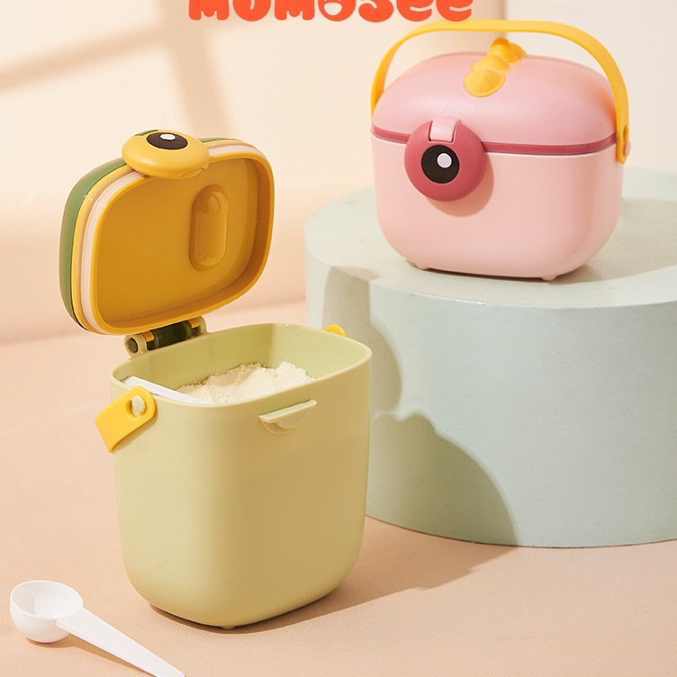 - SU Momosee Kotak Tempat Susu Bubuk Bayi 400gr/800ml Ukuran Besar Snack Container Dinosaurus CJ09 z