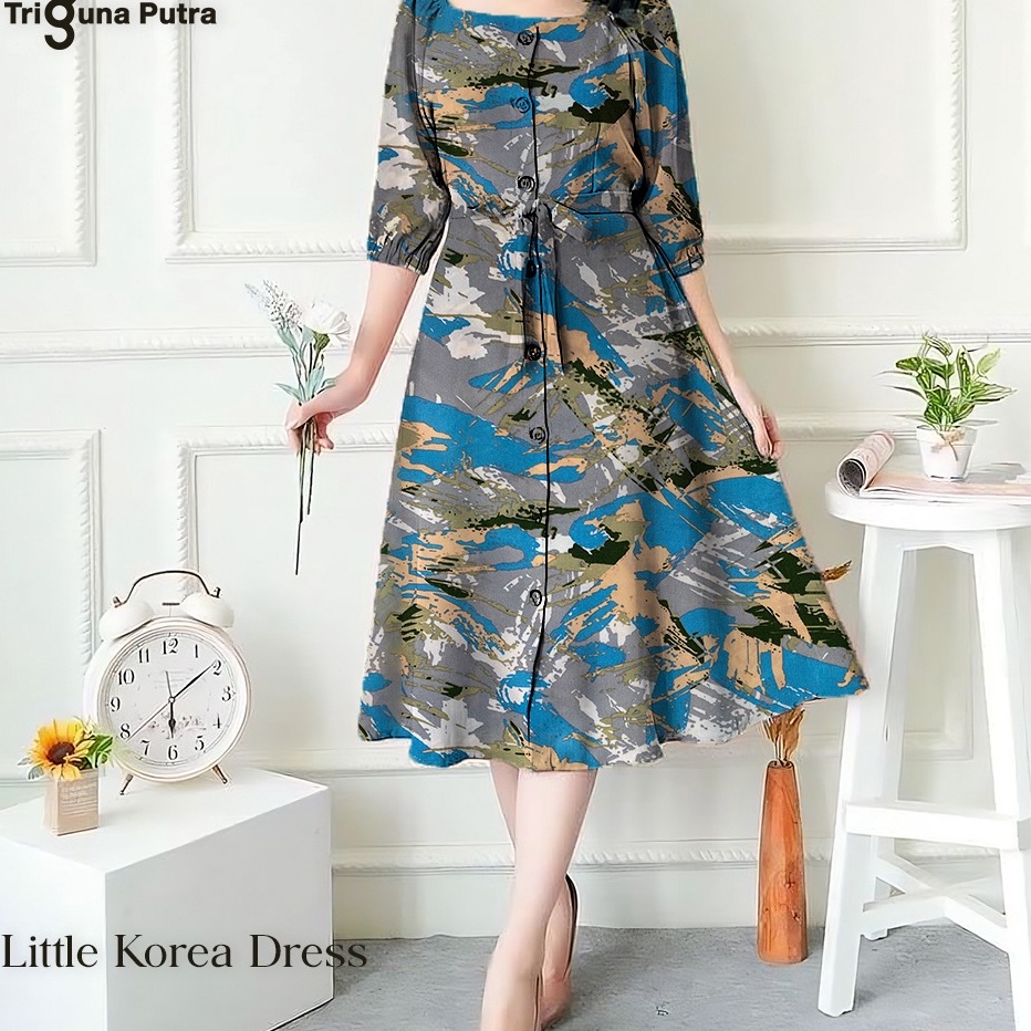 Model Terkini PROMO DRESS CASUAL IMPORT KOREAN STYLE BUSUI BAJU WANITA MURAH TERBARU dress wanita mo