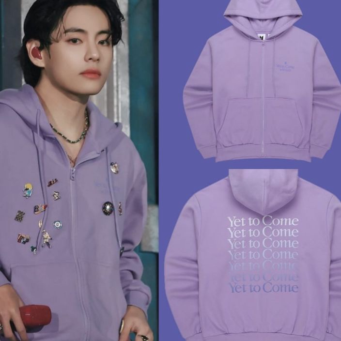 Ø XC 25106 ( READY STOK ) JAKET HOODIE Korean bts yet to come IN BUSAN TULISAN GRADASI UNGU ready uk