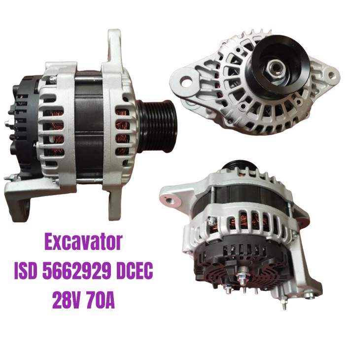 DINAMO ALTERNATOR EXCAVATOR ISD 5662929 DCEC-FDJ 28V 70A 21BJ077 21030