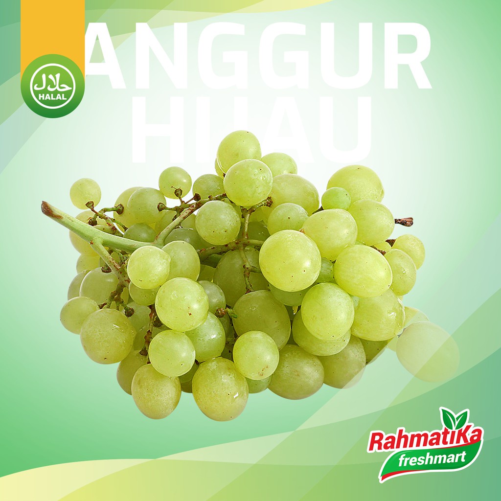 Anggur Hijau Segar Tanpa Biji / Anggur Hijau Seedless Fresh 500 gram