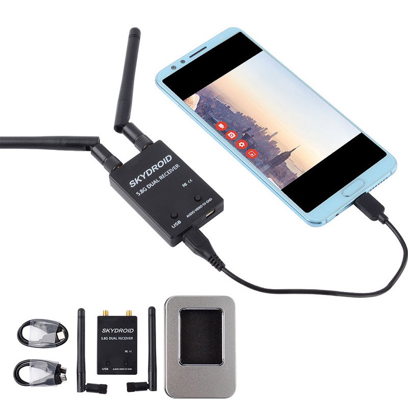 ✅&Skydroid UVC Single /Dual Antenna Control Receiver OTG 150CH 5.8G Full Channel FPV Receiver W/Audi