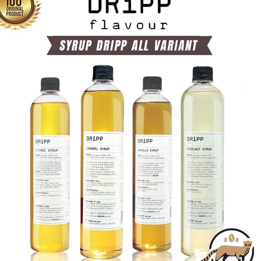 

༄ III 1894 Dripp Syrup All Variant - Sirup Dripp Pandan, Caramel, Hazelnut, Vanilla, Lychee, Palm Sugar (COD )NEW_PRODUCT ♫