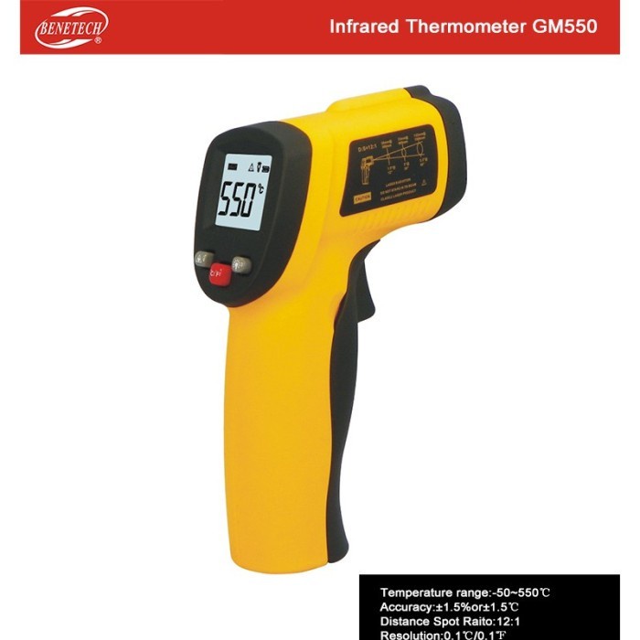 Infrared Thermometer Benetech Gm550 Termometer Gun Thermo Gm-550 550C