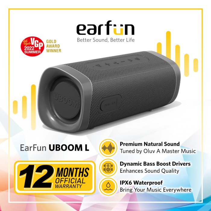 Terlaris Earfun Uboom L - Jumbobass Portable Bluetooth Speaker