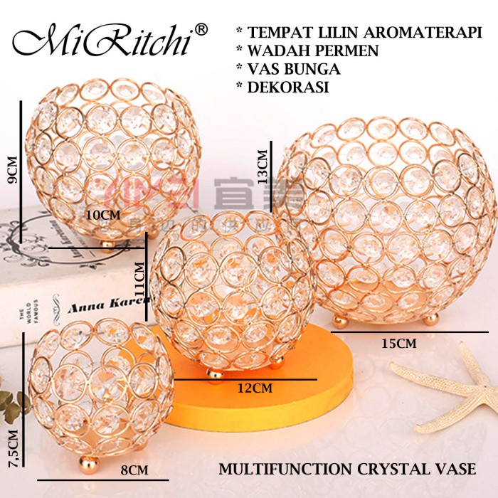 Terlaris Kristal Pajangan Storage Dekorasi Vas Bunga Tempat Wadah Permen Coklat