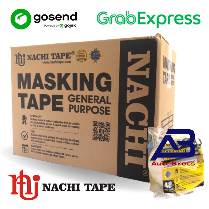 

1 Dus/48Roll Nachi Masking Tape Isolasi Kertas 2 Inch (48mm) x 20 Yard