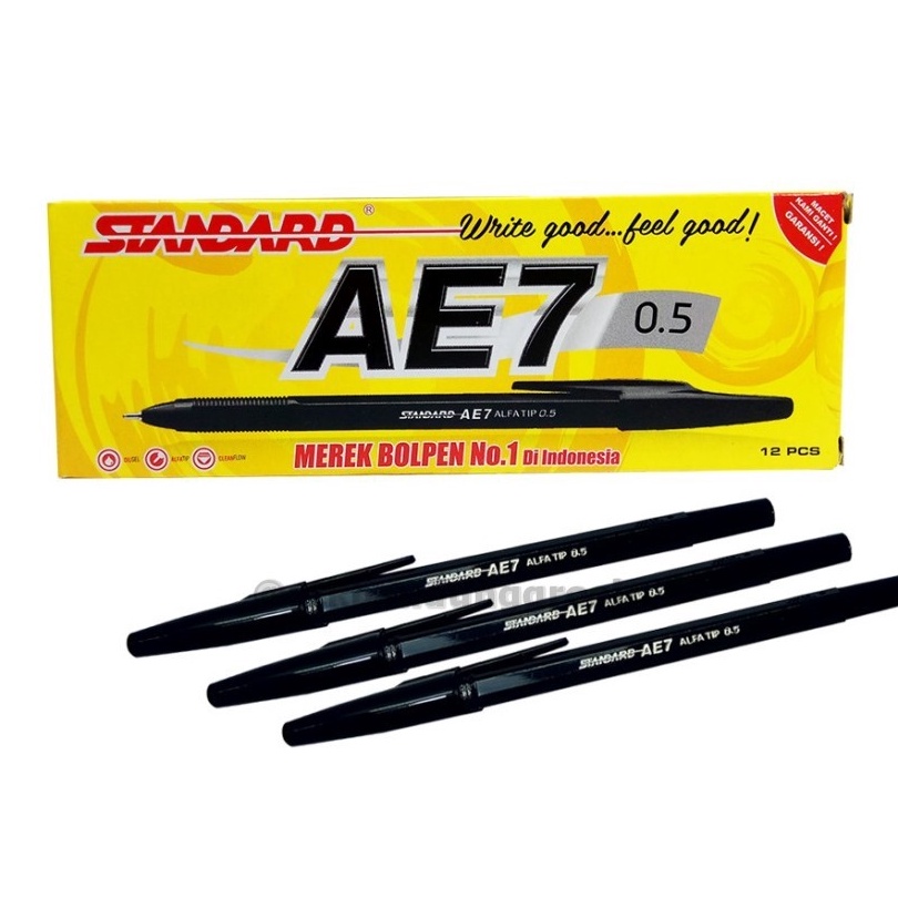 

NCQY7371 DiSkon !! Pulpen Semi Gel Standard AE7 0.5 Warna Hitam - LUSINAN