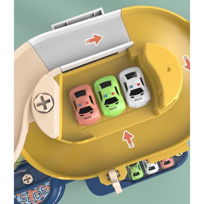 DISKON SPESIAL SLIDE TRACK PARKING LOT LIFT SPIRAL 3 TINGKAT PARKIRAN MOBIL DIECAST TERLARIS