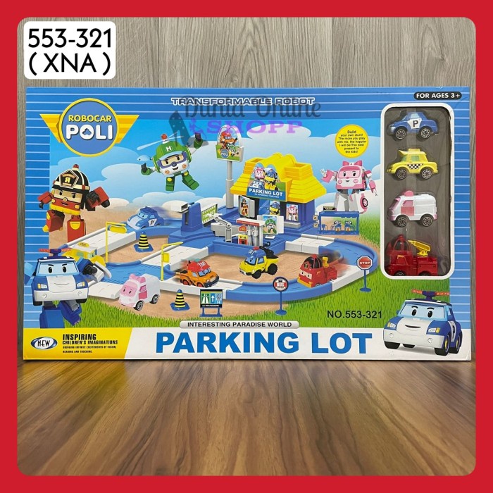 PROMO MAINAN ANAK ROBOCAR POLI PARKING LOT 553-321/ MAINAN PARKING TRACK TERMURAH
