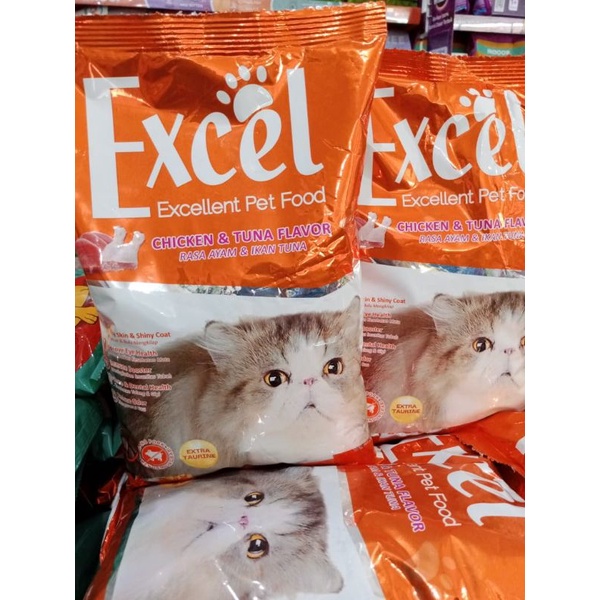 Excel Chicken & Tuna 500gr Makanan Kucing Excel Kibble Segitiga