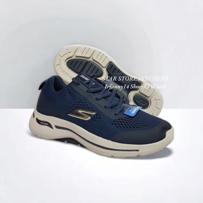 SALE Sepatu Skechers Go walk Arch Fit Run Vietnam Original Skechers Pria - biru navy, 43