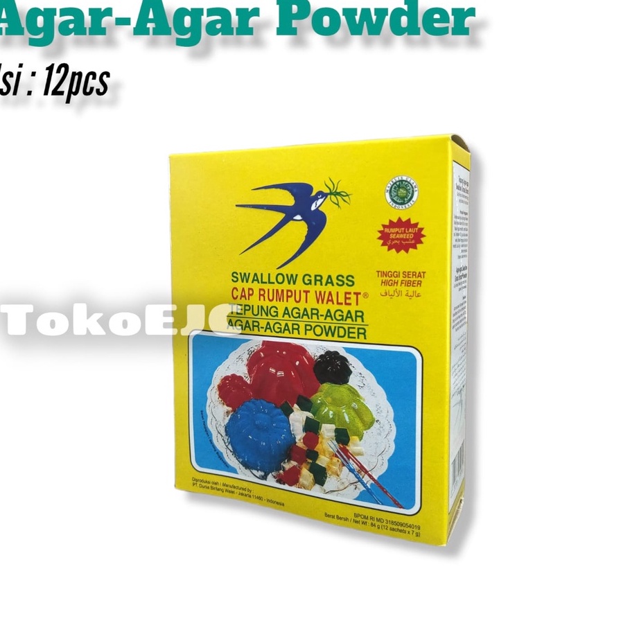 

BCKN1133 Terlaku... [EJC] Swallow Grass Agar-agar powder 84 gram (12 sachet x 7 gram)