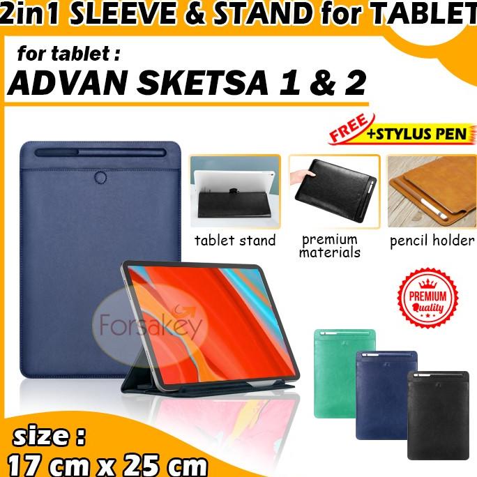 Terbaru Advan Sketsa 1 2 Tab Tablet 10 Inch Sleeve Stand Case Casing Pen Slot