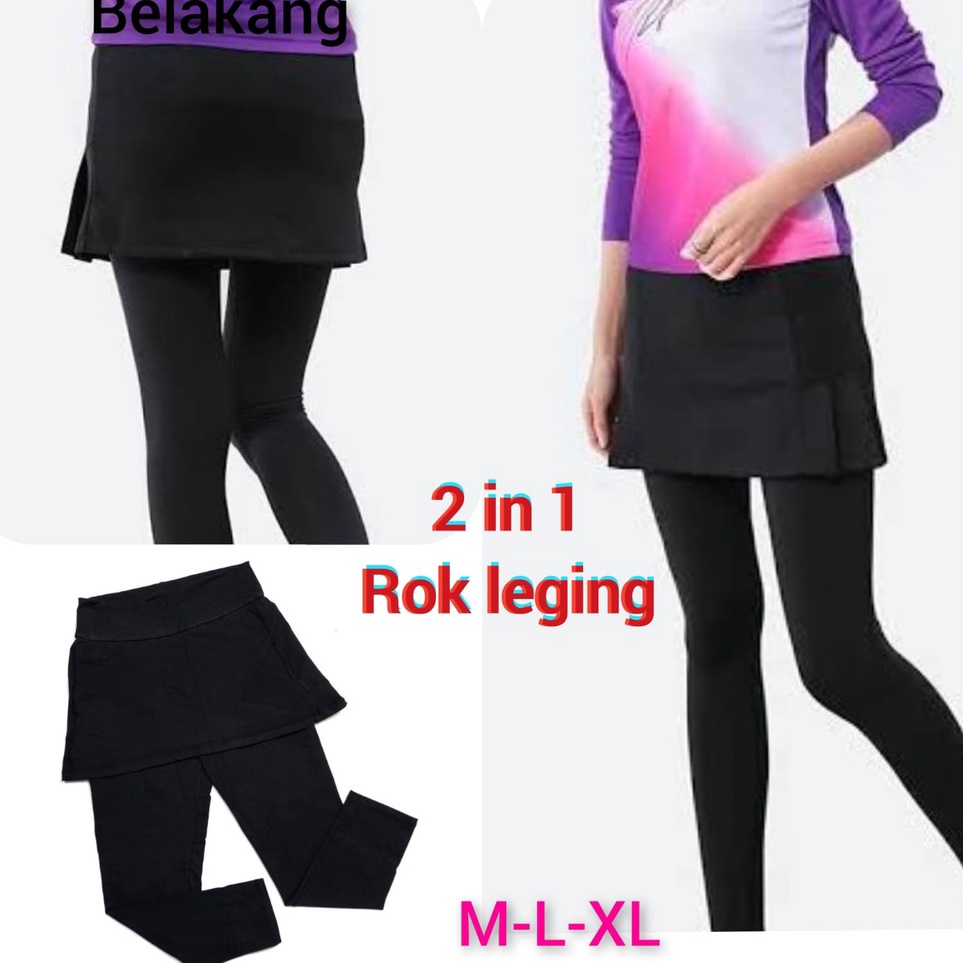 Dijual leging rok 2in1 sepasang rok leging sporty leging rok olahraga celana leging rok panjang