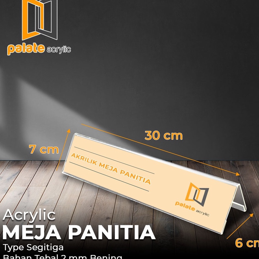 

SDWV6595 Free Ongkir/ ACRYLIC / AKRILIK NAMA MEJA PANITIA 30x7cm BENTUK SEGITIGA