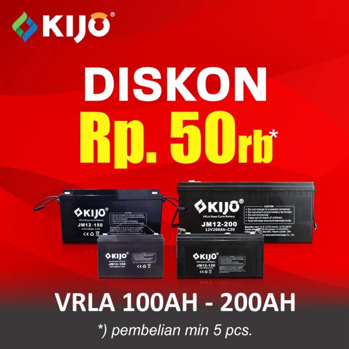 Ready KIJO BATERAI VRLA 100AH 12V - 100 AH 12 V