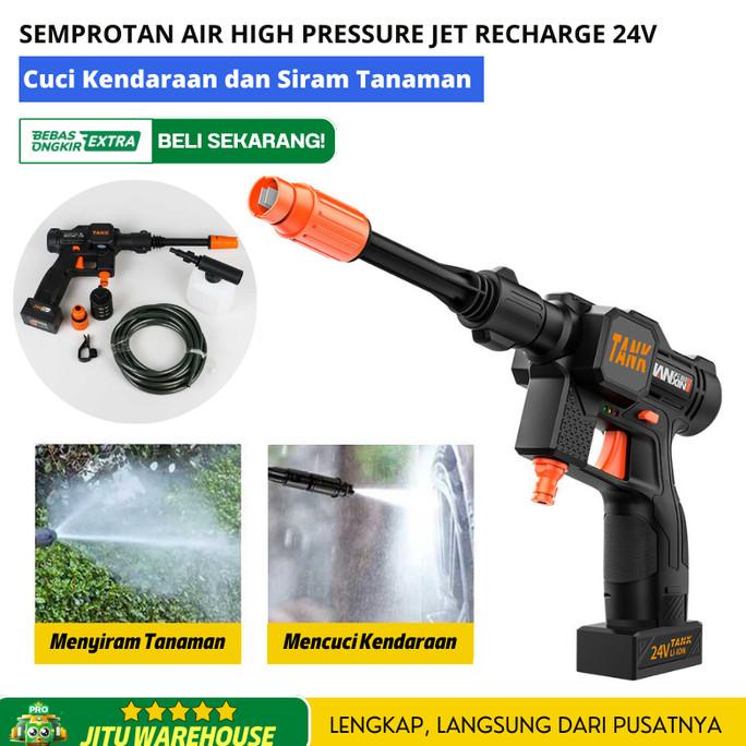 BARU  Alat Semprot Air Tekanan Tinggi Cuci Kendaraan Siram Tanaman 24V Cas