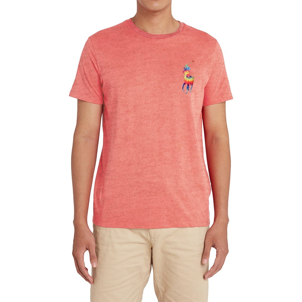 POLO - 7602.62Mens Jersey Crewneck T-Shirt  Big Colorful Pony - Orange