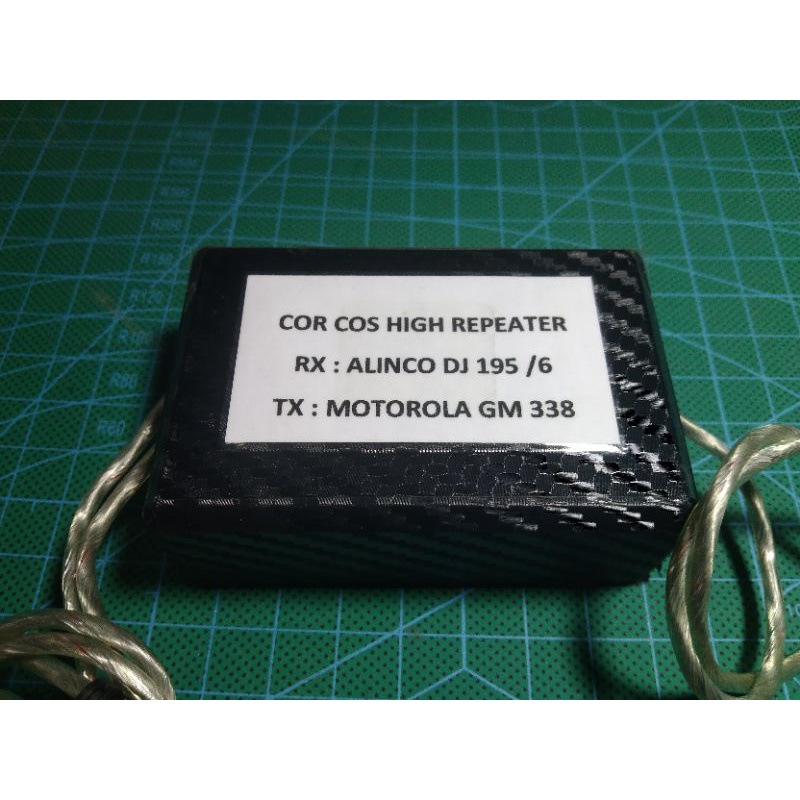 COR COS REPEATER , HT RX ALINCO DJ 195 / 6 , RADIO TX MOTOROLA GM 338 JEK BELAKANG