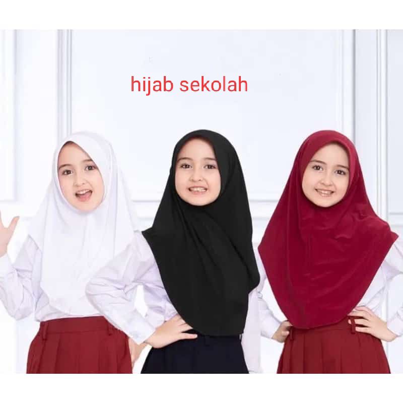kerudung sekolah anak SD hijab sekolah Hamidah basic pet bergo sekolah sd