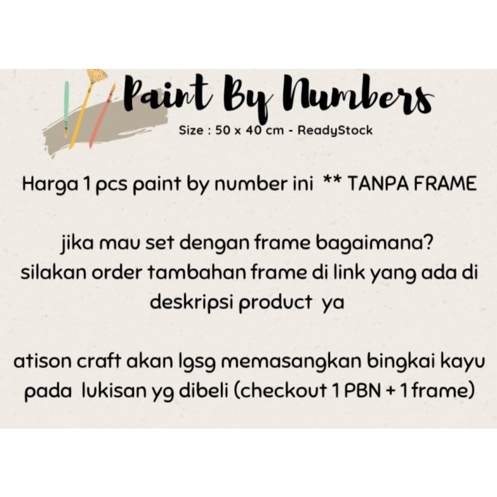 

W6Q DIY PAINT BY NUMBER KIT 50X40CM READY JAKA. PAINTING BY NUMBERS KIT NAG