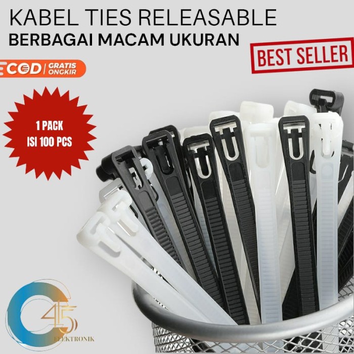 

Terlaris Kabel Ties Buka Pasang Kabel Ties Releasable Cable Tie 7.2X200Mm
