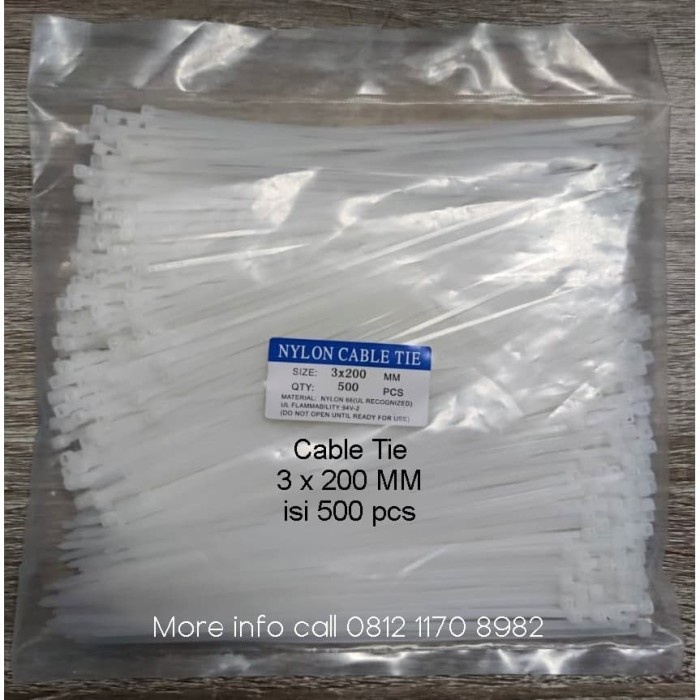 

Terlaris Cable Ties 20 Cm/Kabel Ties 3X200Mm/Nilon Ties 3X200Mm Isi 500