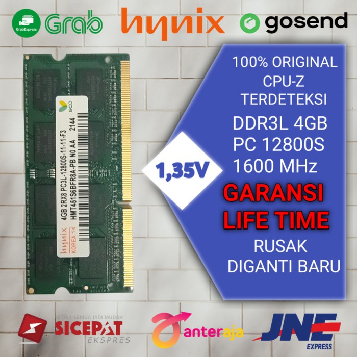 RAM LAPTOP HYNIX 4 GB DDR3 PC3L-12800S