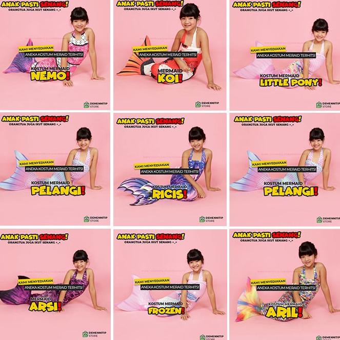 BAJU PUTRI DUYUNG MURAH EKOR MERMAID ANAK | NEW MOTIF NEMO