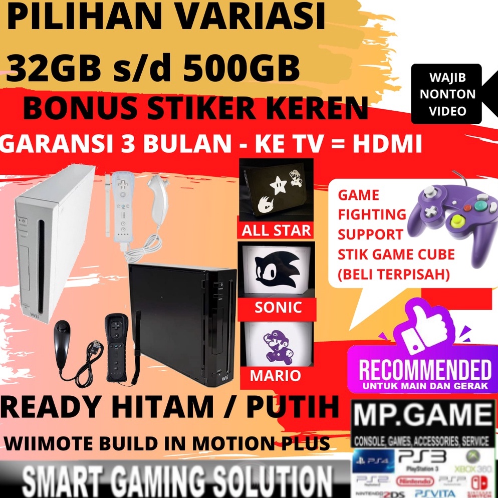 Segera Beli Nintendo Wii 500gb HDMI Disk Full Games / Gamecube Game Cube Garansi 3 Bulan YAB