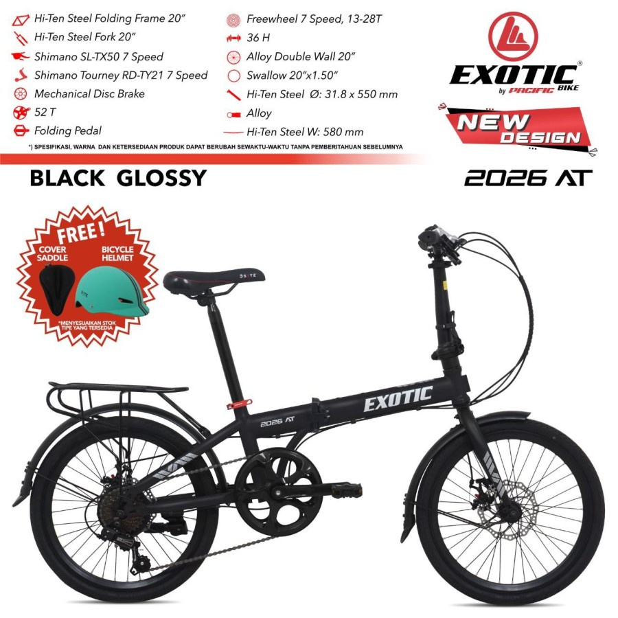 sepeda lipat 20 EXOTIC 2026 AT by PACIFIC Disk Shimano Garansi 5 Tahun