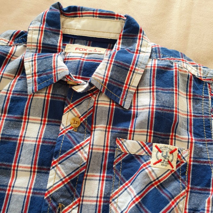 

Kemeja anak laki boy shirt batik dino fox kotak import