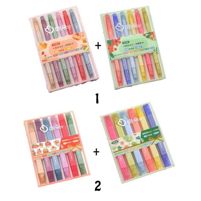 

2 KOTAK PENA HIGHLIGHTER DUA SISI UNTUK MENGGAMBAR / MELUKIS