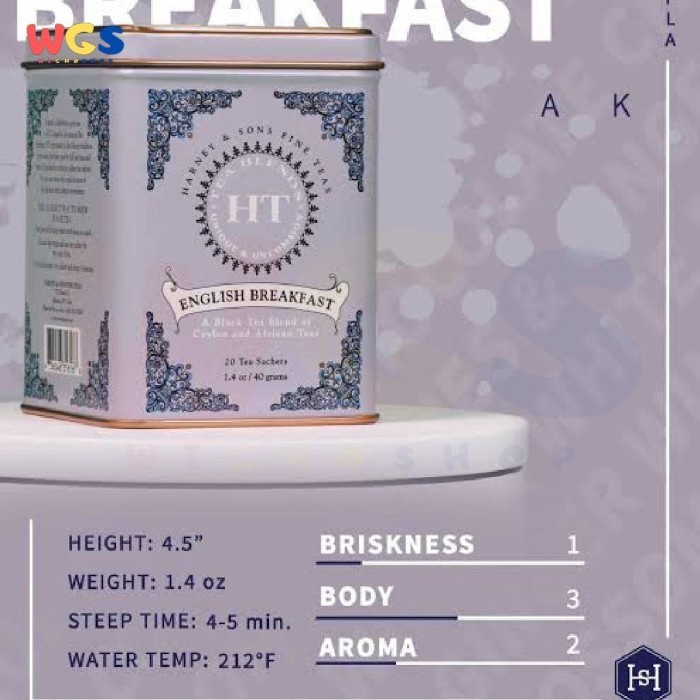 

Harney & Sons Teas English Breakfast HT Tin Classic 20 Sachets 40g