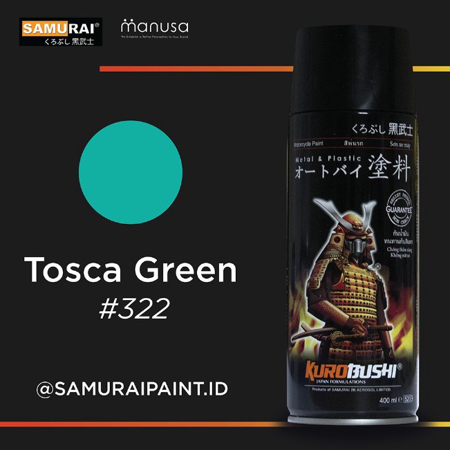 

✨12.12✨ Samurai Paint Standard Tosca Green Hijau Tosca Biru Hijau #322 Cat Aerosol Kualitas Kompresor !