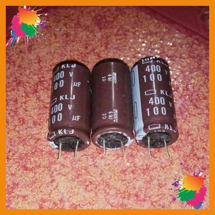 elco ( electrolit condensator ) 100uf 400v series klj capacitor [dkc]