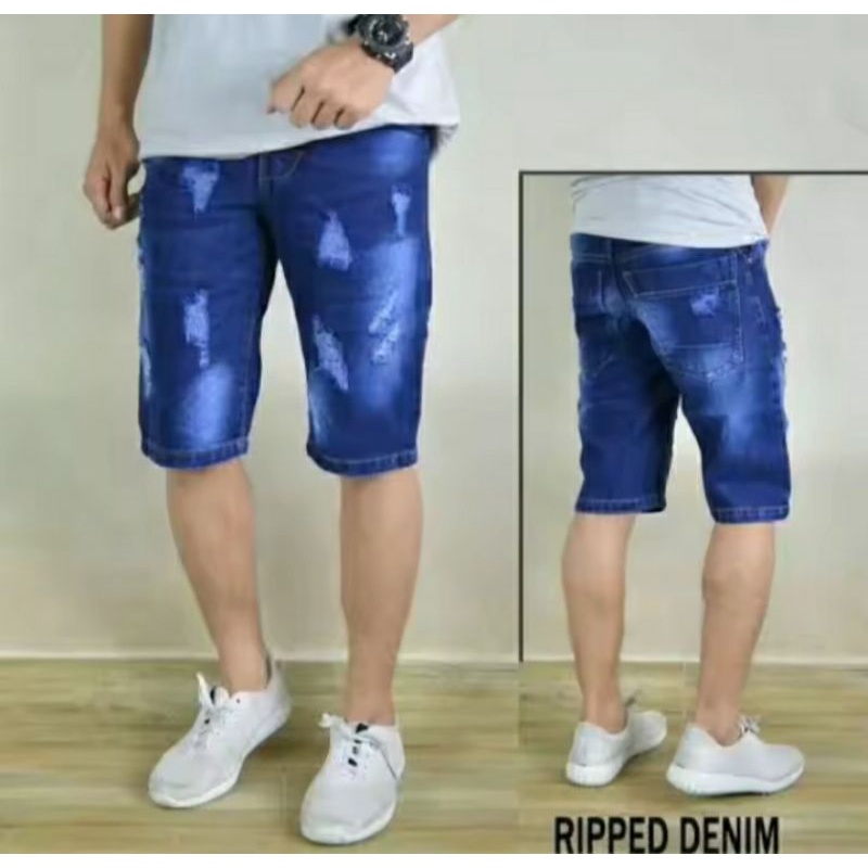 celana pendek sobek ripped/celana pendek jeans pria/celana sobek pendek pria keren