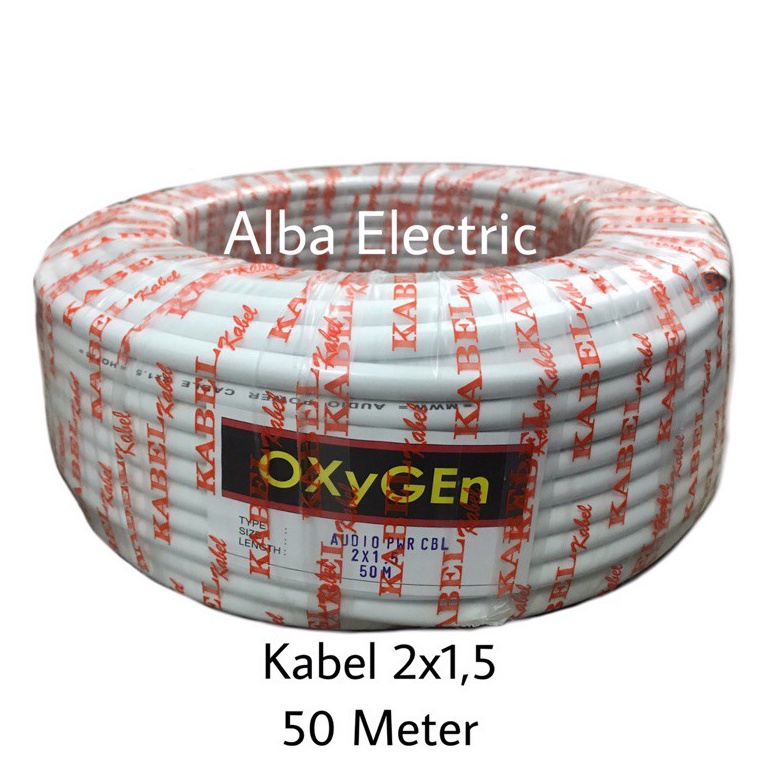 → Kabel Listrik 2x1,5 50 Meter Kawat Kabel NYM OXYGEN 2x1.5 (1 Roll 50 Meter) ✸ ♥