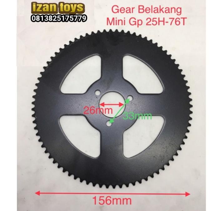 Gear Belakang Mini Gp 25H Rante Keteng-Gear Mini Gp-Gear Motor Mini Gp Original