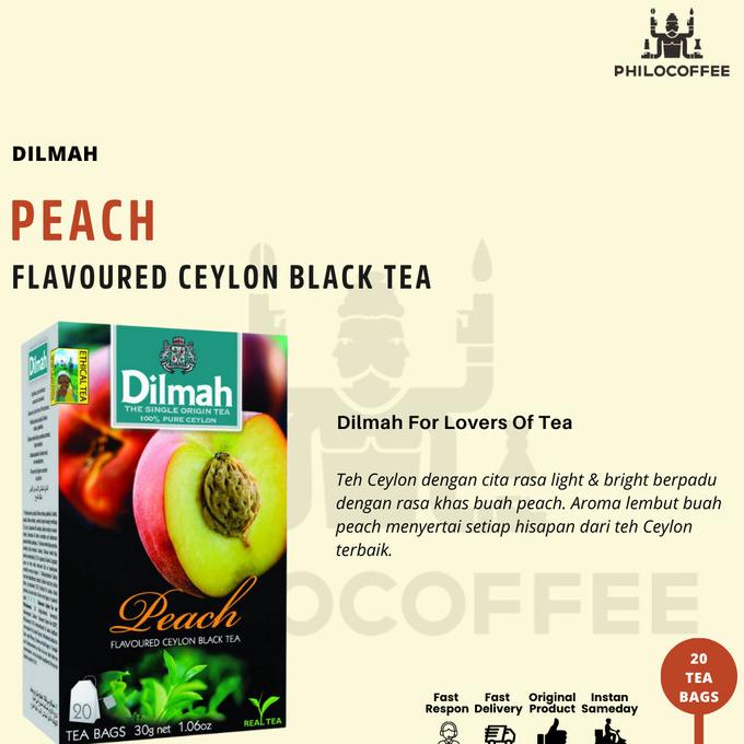 

Teh Dilmah Peach (20 x 1,5gr) | Tag Tbag | Teh Celup | Non-Amplop